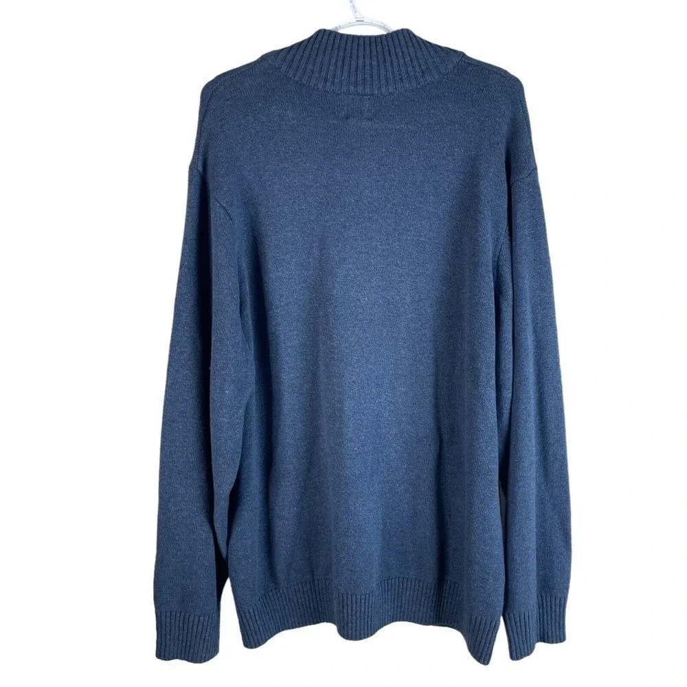 Dockers‎ 1/4 Zip Sweater Mens XXL Blue Midnight Textured Cotton Pullover NEW